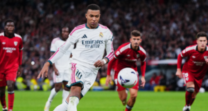 Reald Madrid con doblete de Mbappé goleó al Sevilla en España